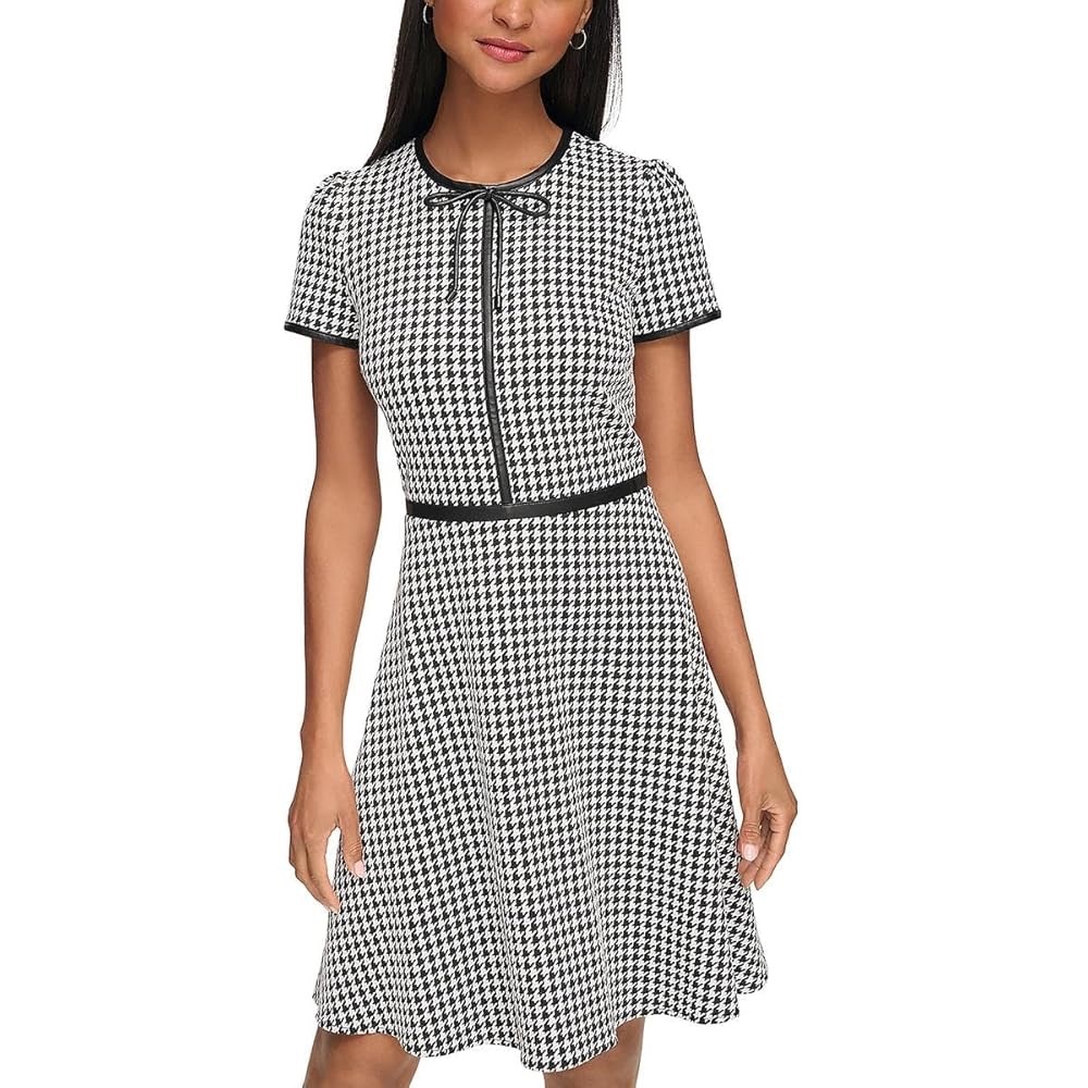 Karl Lagerfeld- Black and White Puff Sleeve Mini Dress Size M/L